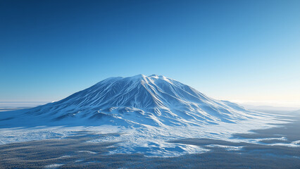 Dreamy Frosty Landscape with a Golden Sunrise 