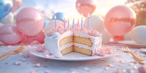 simple birthday cake in wallpaper