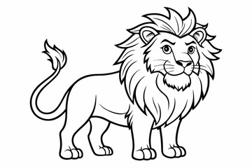 coloring page line art the king lion black vector