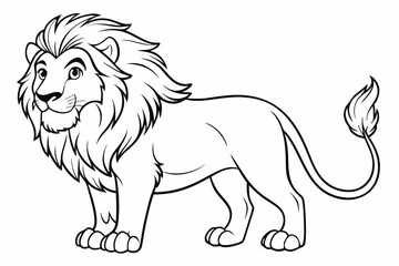 coloring page line art the king lion black vector