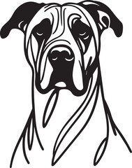 Dog Line Art – Black Vector Drawing