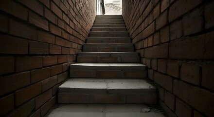 Fototapeta premium A staircase made of bricks, symbolizing progress in labor rights.