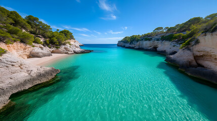 Obraz premium Secluded Turquoise Cove Beach Landscape