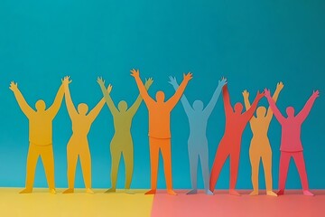 Paper People Celebrating Unity and Success2