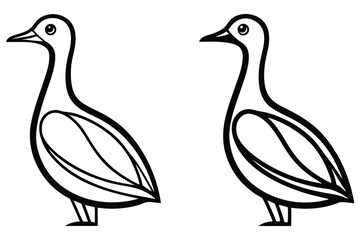 Line Art Illustration of Two Birds in Profile View Simple Elegant Bird Designs Perfect for Coloring Pages Birdwatching Journals or Ornithology Projects