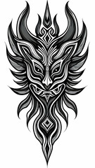 Obraz premium Tribal tattoo design in black and white line art
