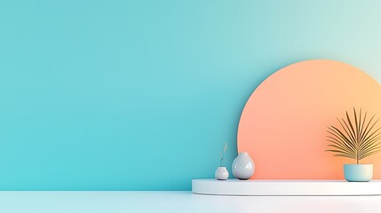 Minimalist room display with pastel colors