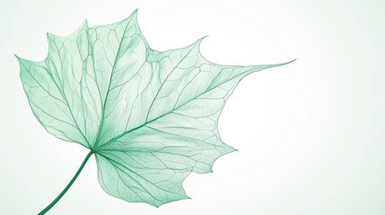 Fototapeta premium Translucent Green Leaf with Nature Background, and Macro Closeup.