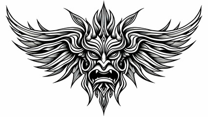 Fototapeta premium Tribal tattoo design in black and white line art