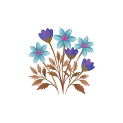 Outline flower set for artistic designs