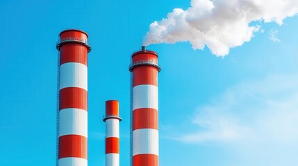 Propane plant with smoke stack and control panels, energy production, industrial energy output