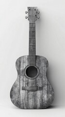 Obraz premium Acoustic Guitar, Studio, Gray Wood Grain