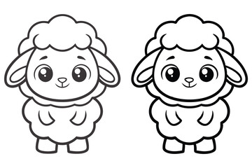 Adorable Cartoon Sheep Coloring Pages for Kids Fun Learning Activity Book