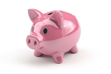 A glossy pink piggy bank, a symbol of savings and financial security.