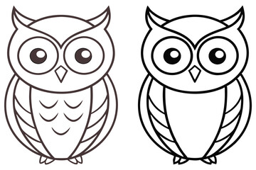 Two Adorable Cartoon Owls Ready for Coloring Pages Kids Activities