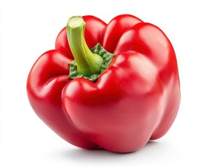 Ripe Red Bell Pepper on White Background