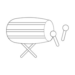 islamic ramadhan drum outline illustration