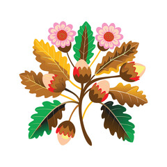 Outline flower set for artistic designs