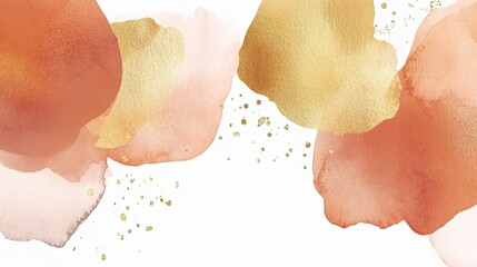 Elegant Watercolor Shapes in Terracotta, Blush, and Gold Tones
