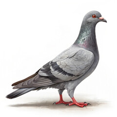 Naklejka premium pigeon on white background