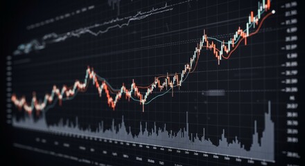 Stock market and trading  digital graph 