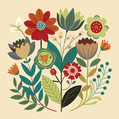 Outline flower set for artistic designs