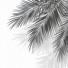 Obraz premium Realistic palm leaf shadow overlay effect for tropical decoration and design projects