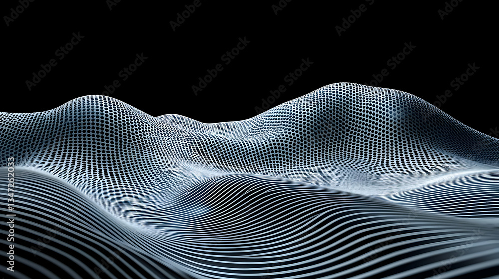 Poster abstract geometric wave pattern design