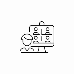 desktop video call icon sign vector
