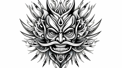 Fototapeta premium Tribal tattoo design in black and white line art