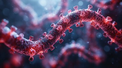 AI-driven microbiology research lab analyzing virus mutations, real-time epidemiological tracking, and next-gen self-learning immune response simulations