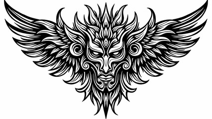 Obraz premium Tribal tattoo design in black and white line art