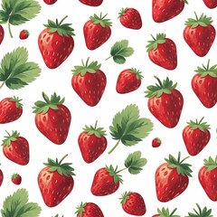 FRESH STRAWBERRY THEMED PATTERN GENERATED WITH GENERATIVE AI
