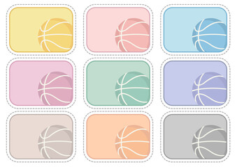 バスケットボール■カラフルなバスケットボールのメッセージカード