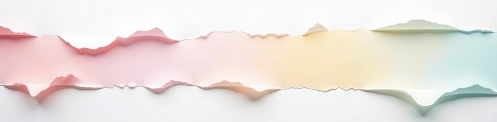 Strewn elongated paper tears, stark white backdrop,  collage,  abstract