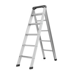 Metal ladder isolated on white or transparent background
