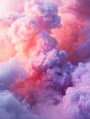 Fototapeta premium Pastel nebulae glow softly, creating a dreamy cosmic scene with ethereal lights and starlike details