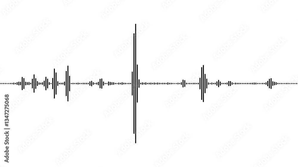 Poster white audio waveform spectrum animation audio waveform with glowing dots spectrum audio animation, w
