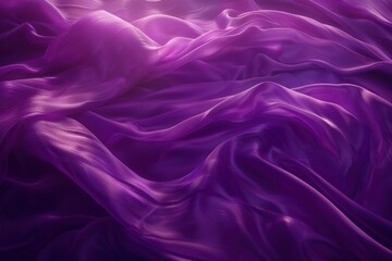 Obraz premium Silk fabric drapes softly in deep purple hues, showcasing elegant folds and textures under soft, diffused lighting