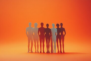 Obraz premium Pastel Paper People Standing Together Collaboration