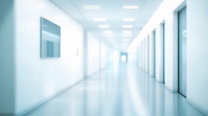 Fuzzy Blurred Office Hallway with Soft Lighting and Modern Aesthetics