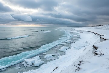 Obraz premium Snow Winter Cold Weather Wavy Line Background Design