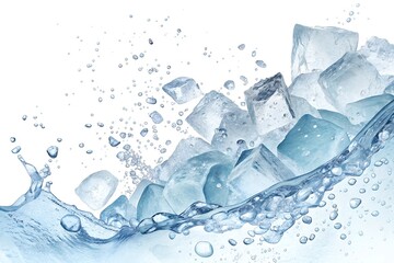 Obraz premium Snow Winter Cold Weather Wavy Line Background Design