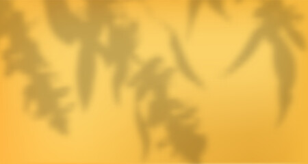 Abstract shadow of leaves and branches on white concrete wall.Soft overlay of natural light.Tropical blurred leaf.Natural light layout.