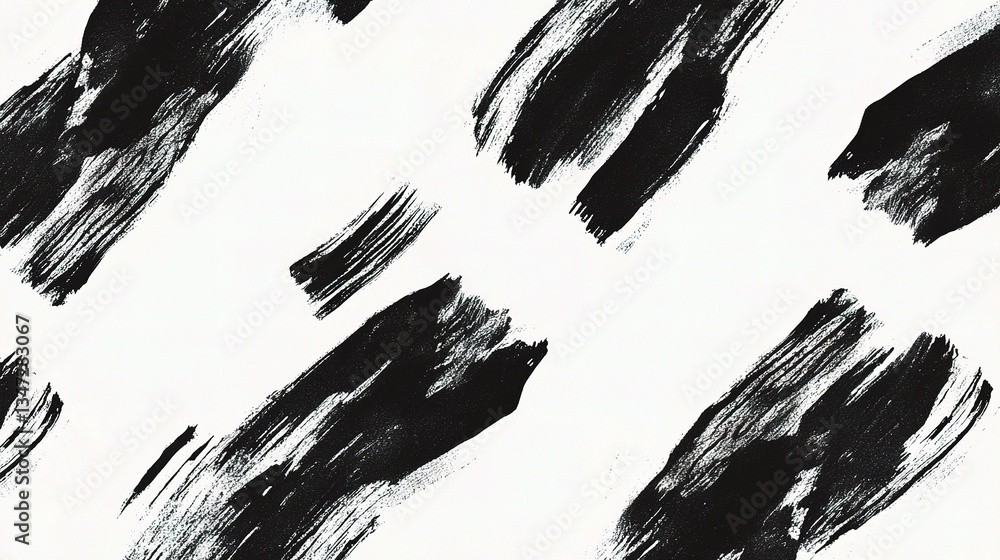 Poster hand-drawn seamless patterns with simple brush strokes