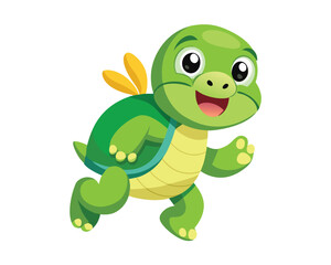 Cute Cartoon Turtle Walking Illustration