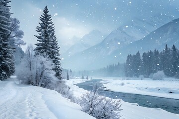 Naklejka premium Winter Season Snow Abstract Cold Background Design