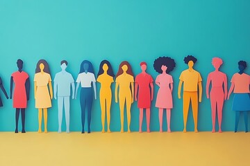 Pastel People Figures Showing Unity and Equality