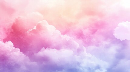 Fototapeta premium Soft Pastel Watercolor Clouds in Pink and Purple Background