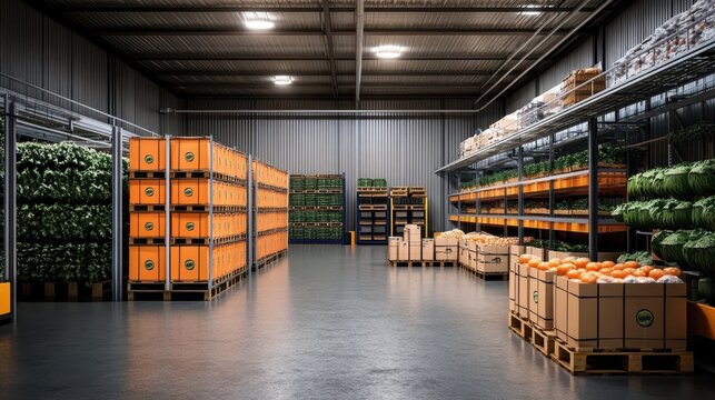 Effective vegetable storage solutions in a cold storage facility. 